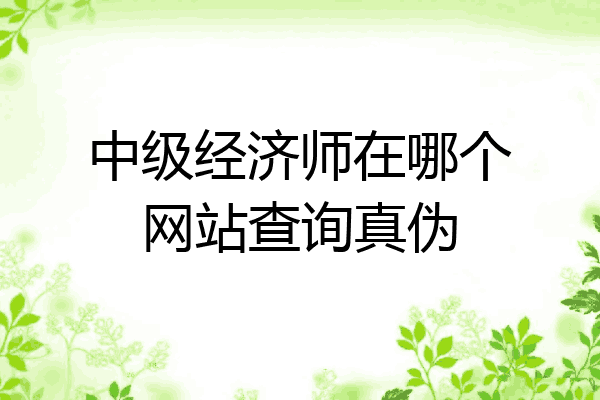 中级经济师在哪个网站查询真伪