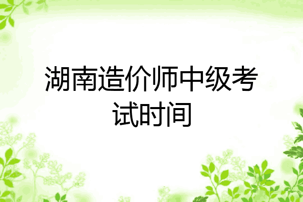 湖南造价师中级考试时间