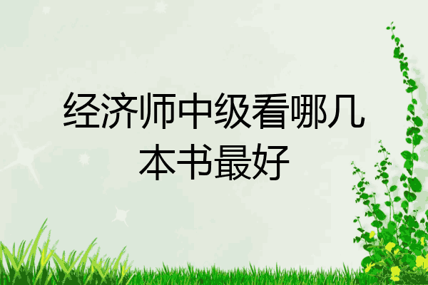 经济师中级看哪几本书最好