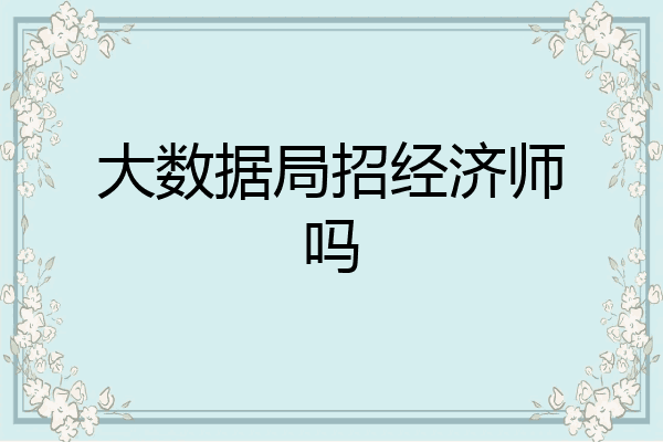 大数据局招经济师吗