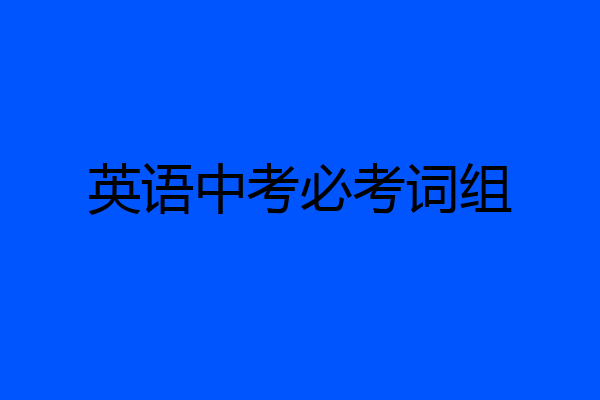 英语中考必考词组