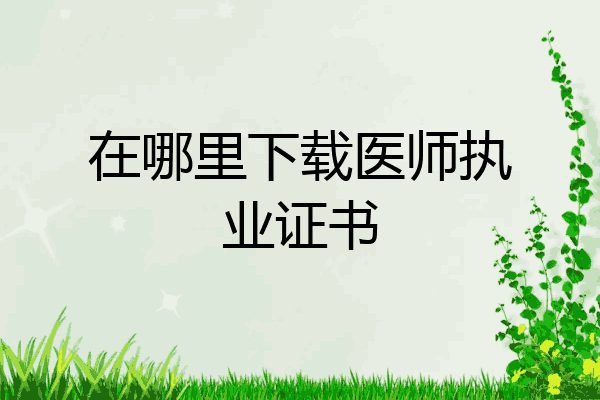在哪里下载医师执业证书