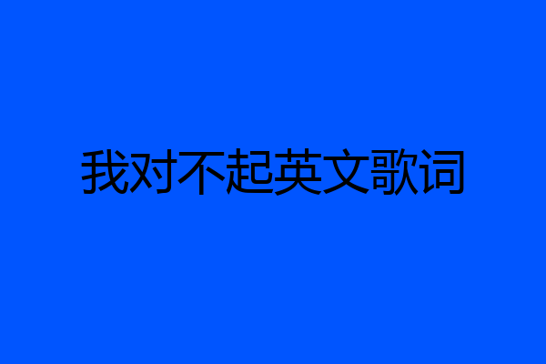 我对不起英文歌词
