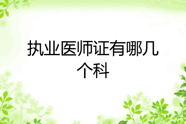 执业医师证有哪几个科