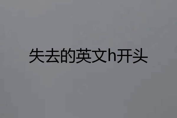 失去的英文h开头