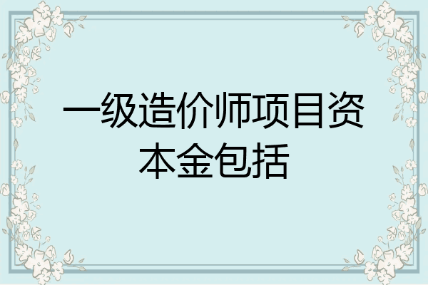 一级造价师项目资本金包括