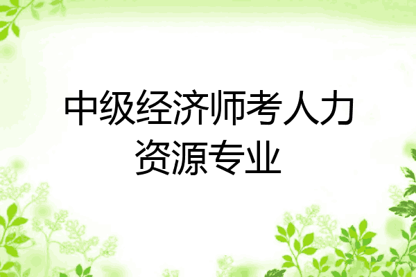 中级经济师考人力资源专业