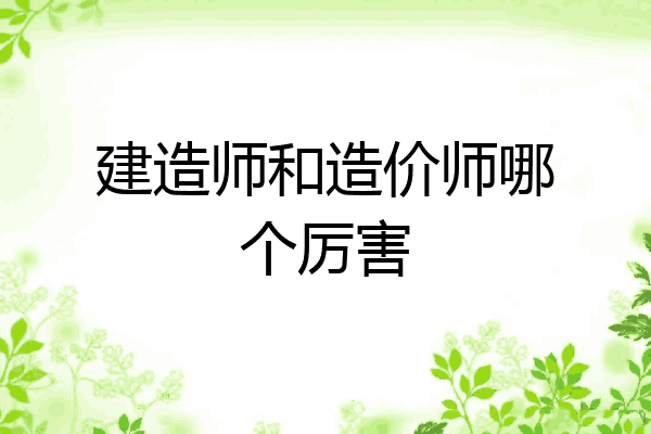 建造师和造价师哪个厉害