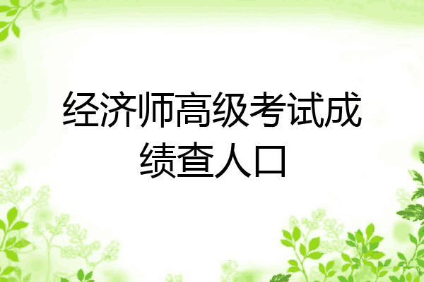经济师高级考试成绩查人口