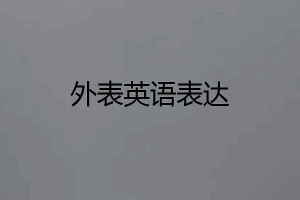外表英语表达