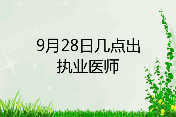 9月28日几点出执业医师