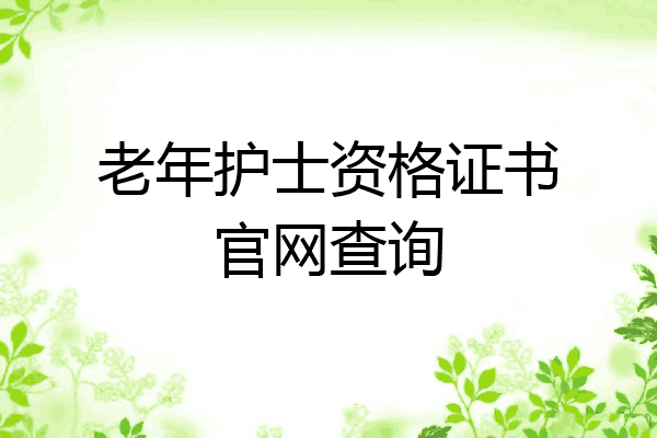 老年护士资格证书官网查询