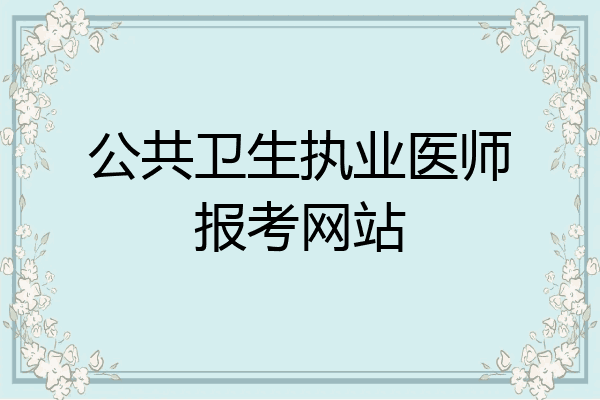 公共卫生执业医师报考网站