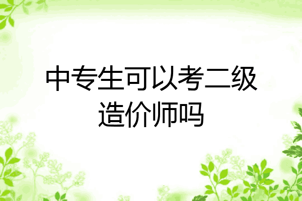 中专生可以考二级造价师吗