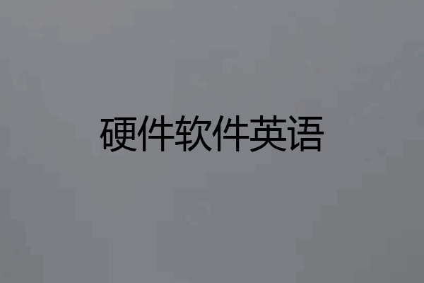 硬件软件英语