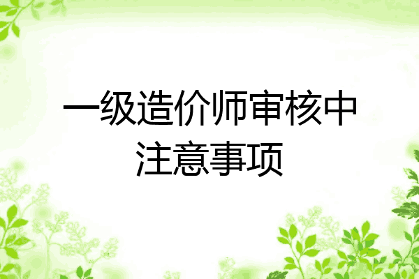 一级造价师审核中注意事项