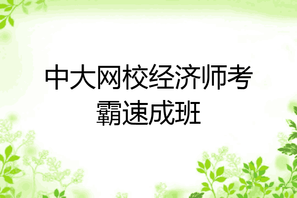 中大网校经济师考霸速成班