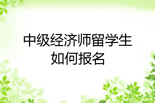 中级经济师留学生如何报名