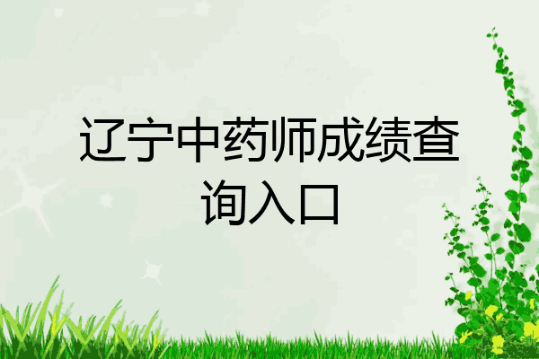 辽宁中药师成绩查询入口