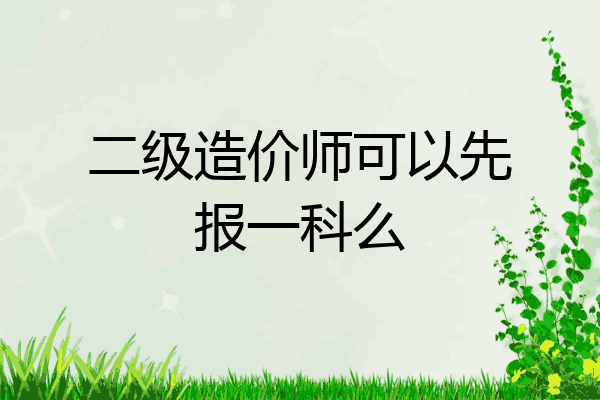 二级造价师可以先报一科么