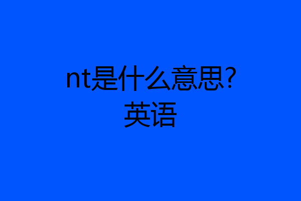 nt是什么意思?英语