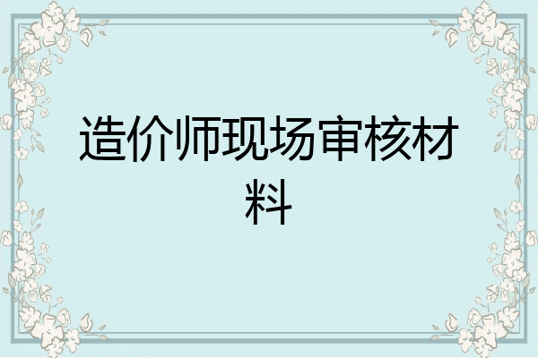 造价师现场审核材料