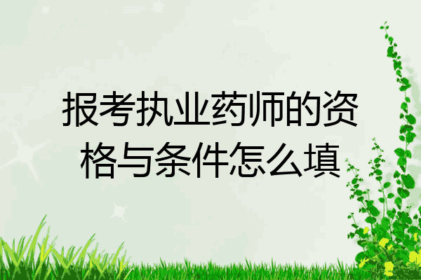 报考执业药师的资格与条件怎么填