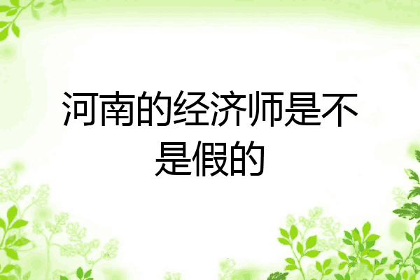 河南的经济师是不是假的