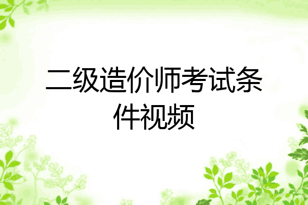 二级造价师考试条件视频