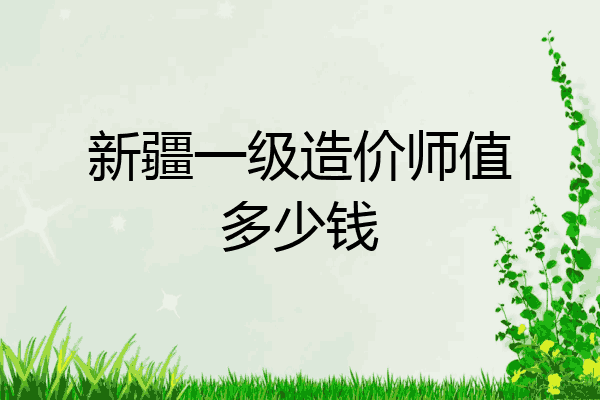 新疆一级造价师值多少钱