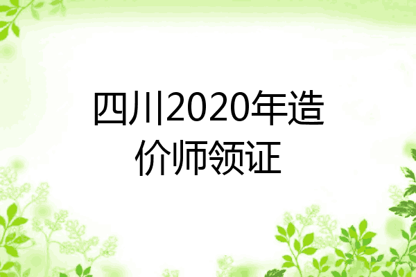 四川2020年造价师领证