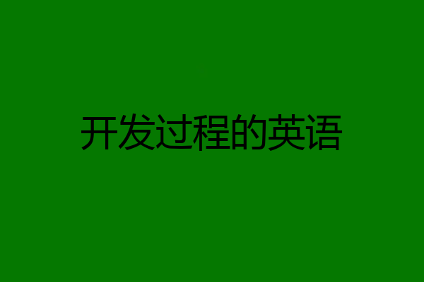 开发过程的英语