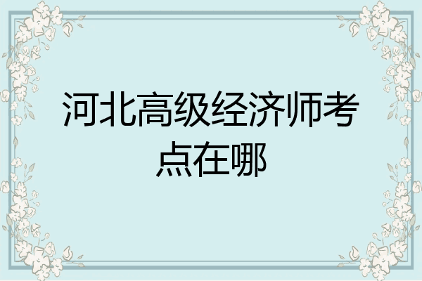 河北高级经济师考点在哪