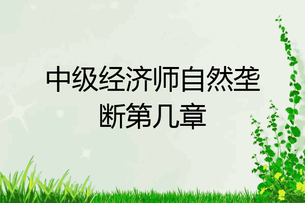 中级经济师自然垄断第几章