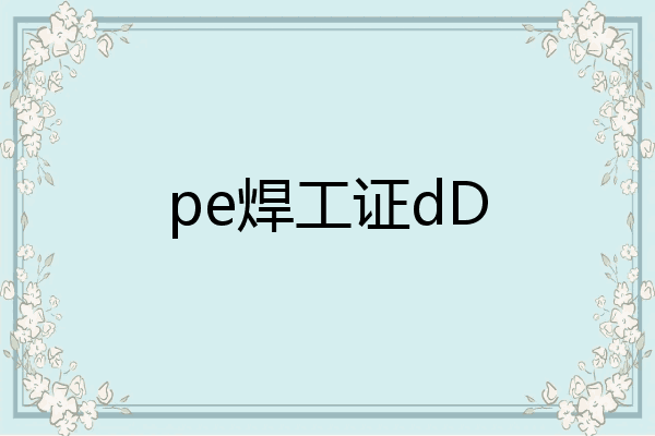 pe焊工证dD