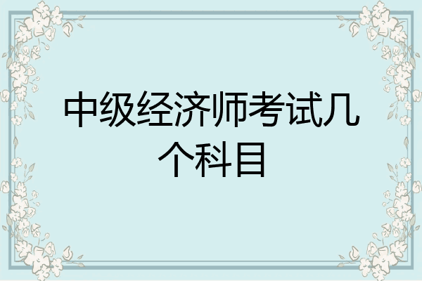 中级经济师考试几个科目