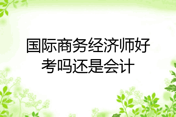 国际商务经济师好考吗还是会计