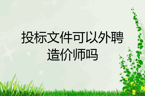 投标文件可以外聘造价师吗
