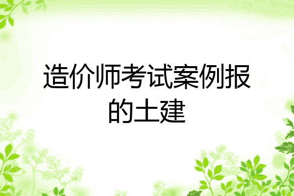 造价师考试案例报的土建