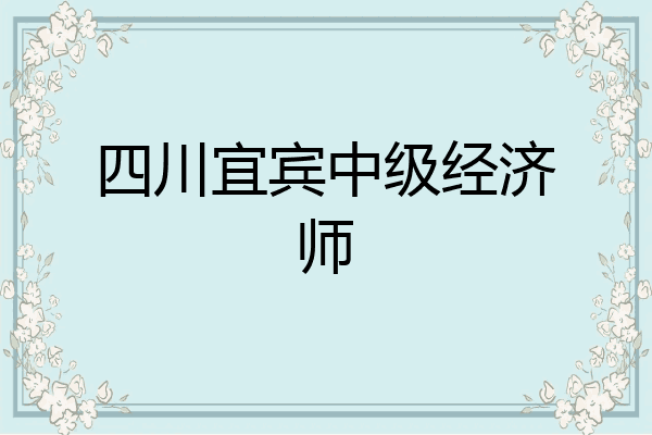 四川宜宾中级经济师