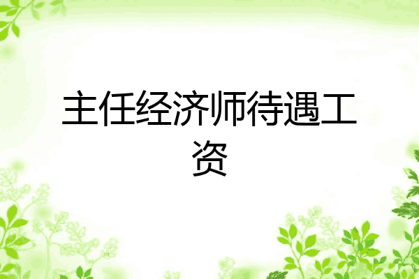 主任经济师待遇工资