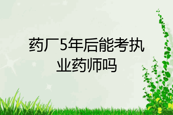 药厂5年后能考执业药师吗