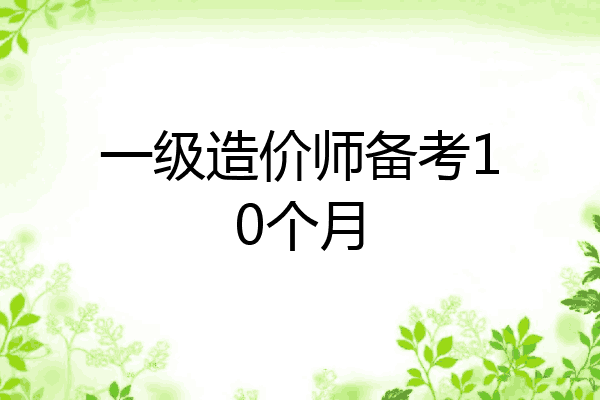 一级造价师备考10个月
