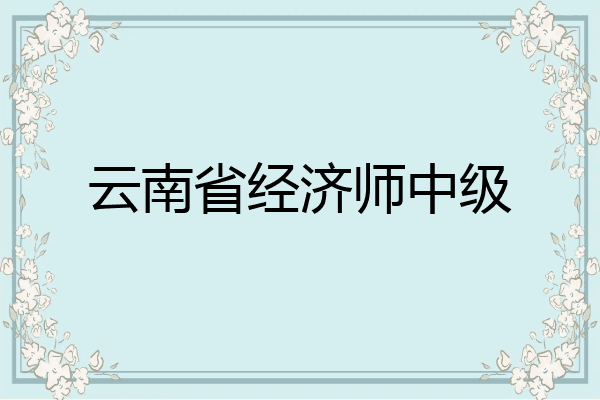 云南省经济师中级