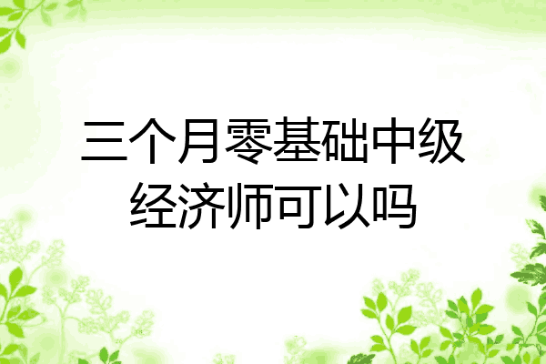 三个月零基础中级经济师可以吗