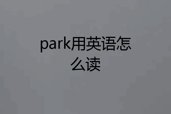 park用英语怎么读