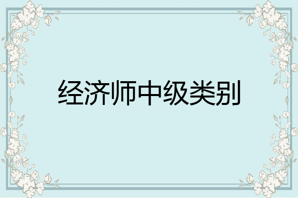 经济师中级类别