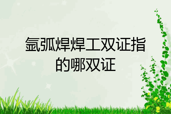 氩弧焊焊工双证指的哪双证