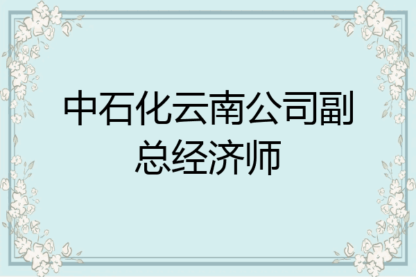中石化云南公司副总经济师