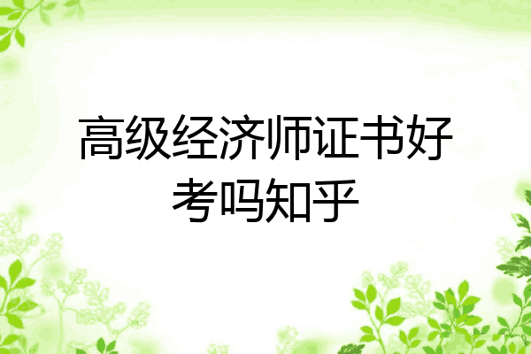 高级经济师证书好考吗知乎